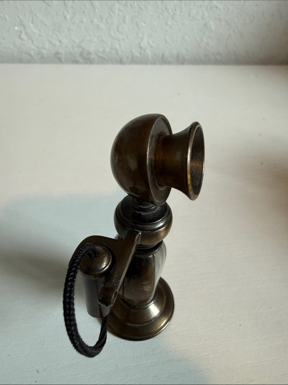 Antique-Style Brass Table Clock Phone Design - Brown - Picture 4 of 4